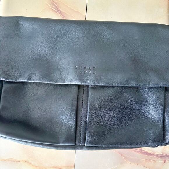 Y2K Liz Claiborne Crazy Horse Authentic Leather Baguette Shoulder Purse - Picture 9 of 14